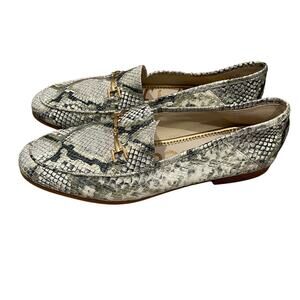 Sam Edelman Womens Snakeskin Loafers 8.5 Chic Comfort Luxury Designer Slip On